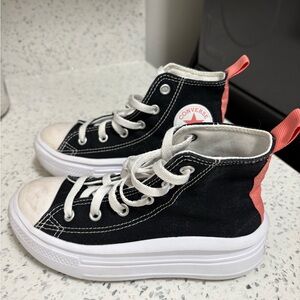 Converse Kids High-Top Sneakers - Black and Coral